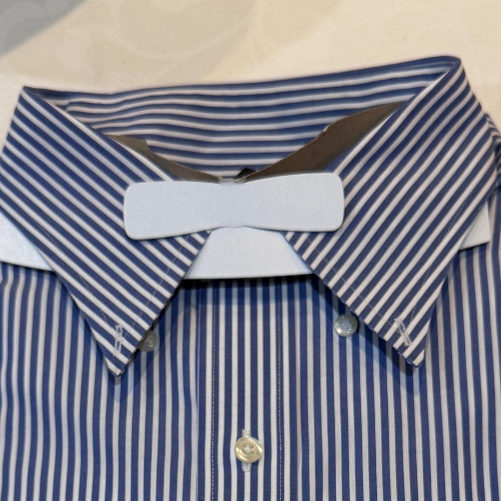 Jos A Bank Stripped Shirt, Size 17.5, 35